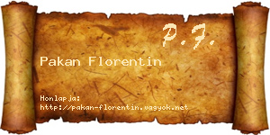Pakan Florentin névjegykártya